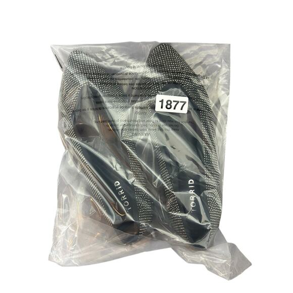 Torrid Rhinestone Embellished Knot Pointed Toe Ballet Flats Black Size 7WW - Picture 6 of 6